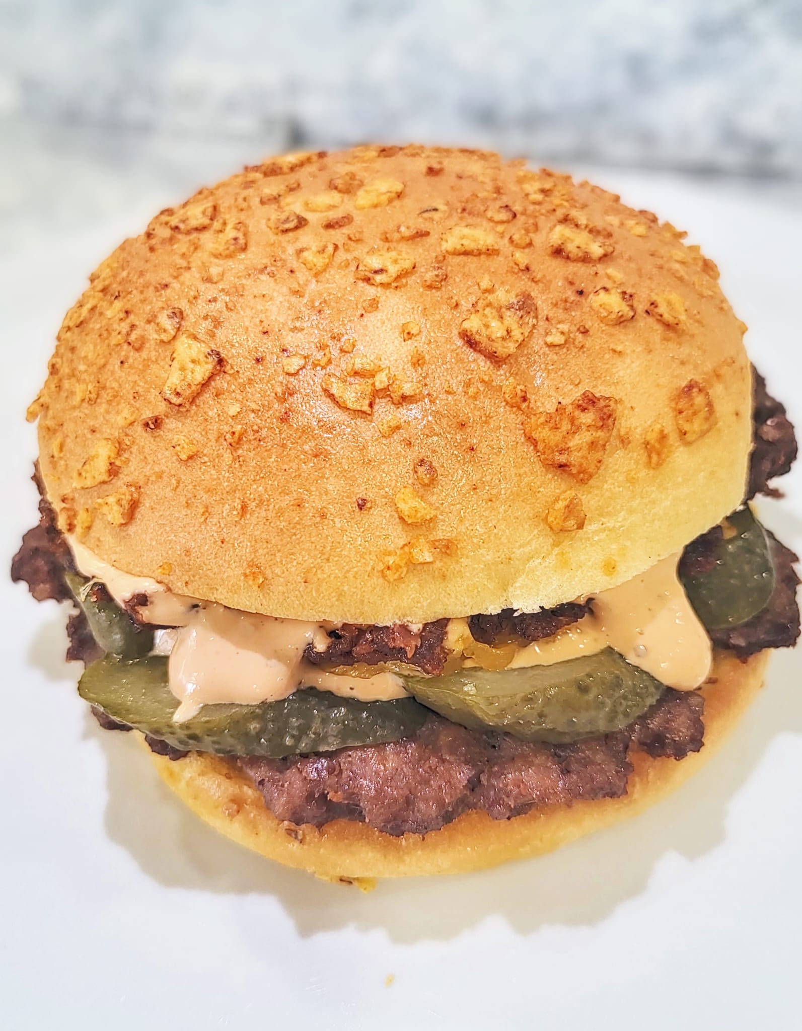 Pane Brioche Cheeseburger con Doritos pretagliati 75 g - 11 cm