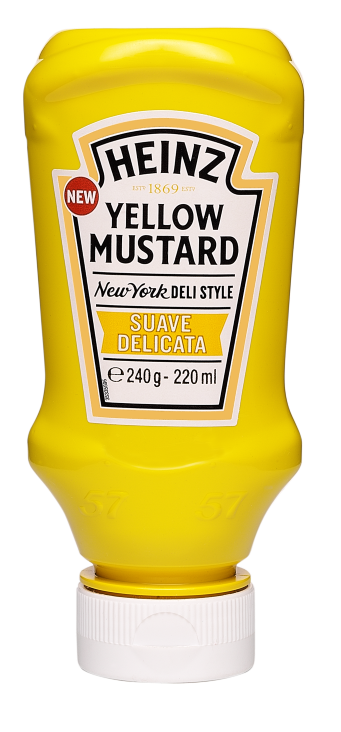 Mostaza Top Down Heinz 220 ml. Bote de mesa.