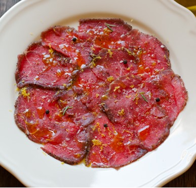 Carpaccio of matured pork chop - 60 g.