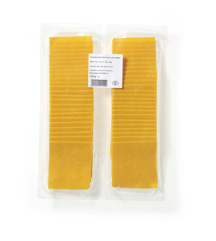 Formaggio Cheddar rosso a fette-20gr