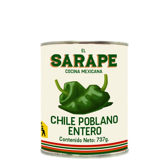 Chile Poblano Entero 6-8 piezas
