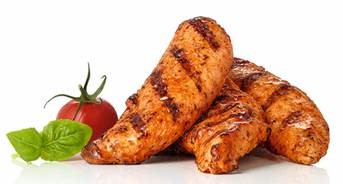 Dita di pollo arrostite al fuoco - Dita di pollo arrostite al fuoco 35 g - Filetti di pollo marinati marcati 35 g