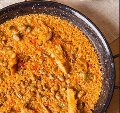 Paella di verdure - 2 porzioni (560 g di brodo 300 g di riso)