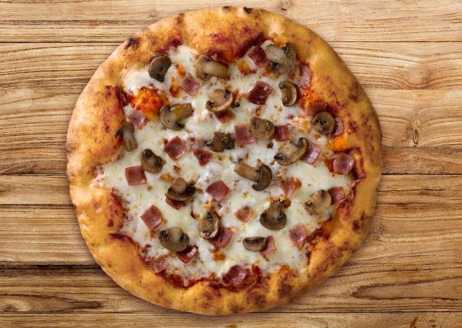 Pizza Prosciutto e funghi -jamón york y champiñón 420 g-28 cm