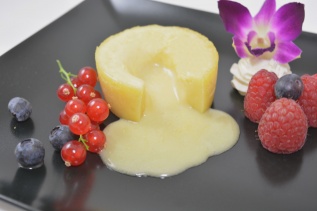 Coulant de doble Chocolate Blanco y Vainilla - 90 gr.