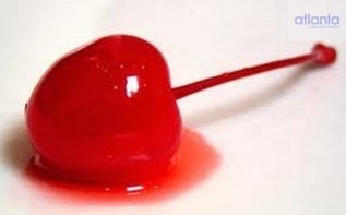 Maraschino cherry with stem
