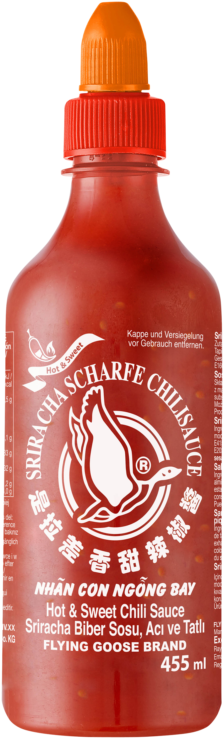 Molho picante de pimenta Sriracha suave