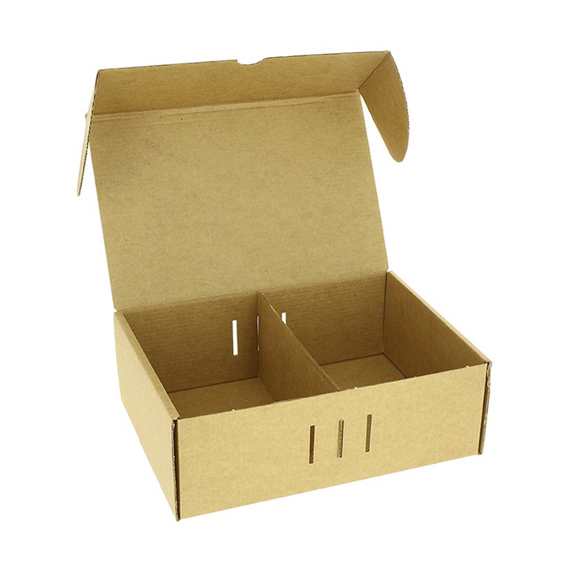 Caja Carton KRAFT Para Menu 22x15x7,6 - ANONIMA - 2 divisiones