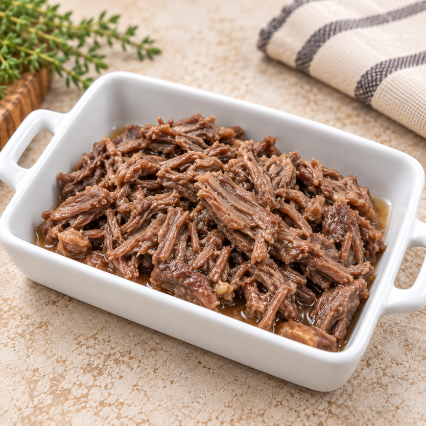 Carne di manzo sfilacciata e cotta 1 kg