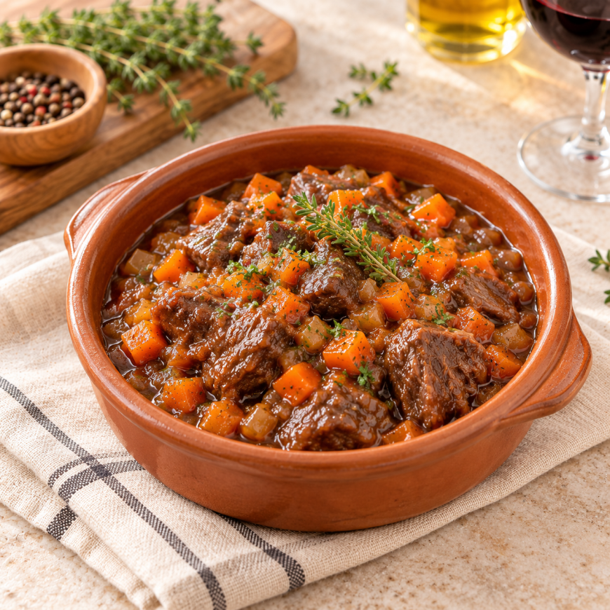 Carrillera de cerdo al Vino Tinto
