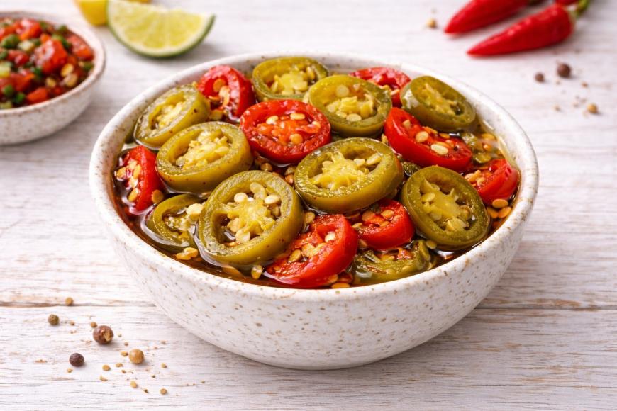 Peperoncino Jalapeño a fette verde/rosso – MIX PEPPERS