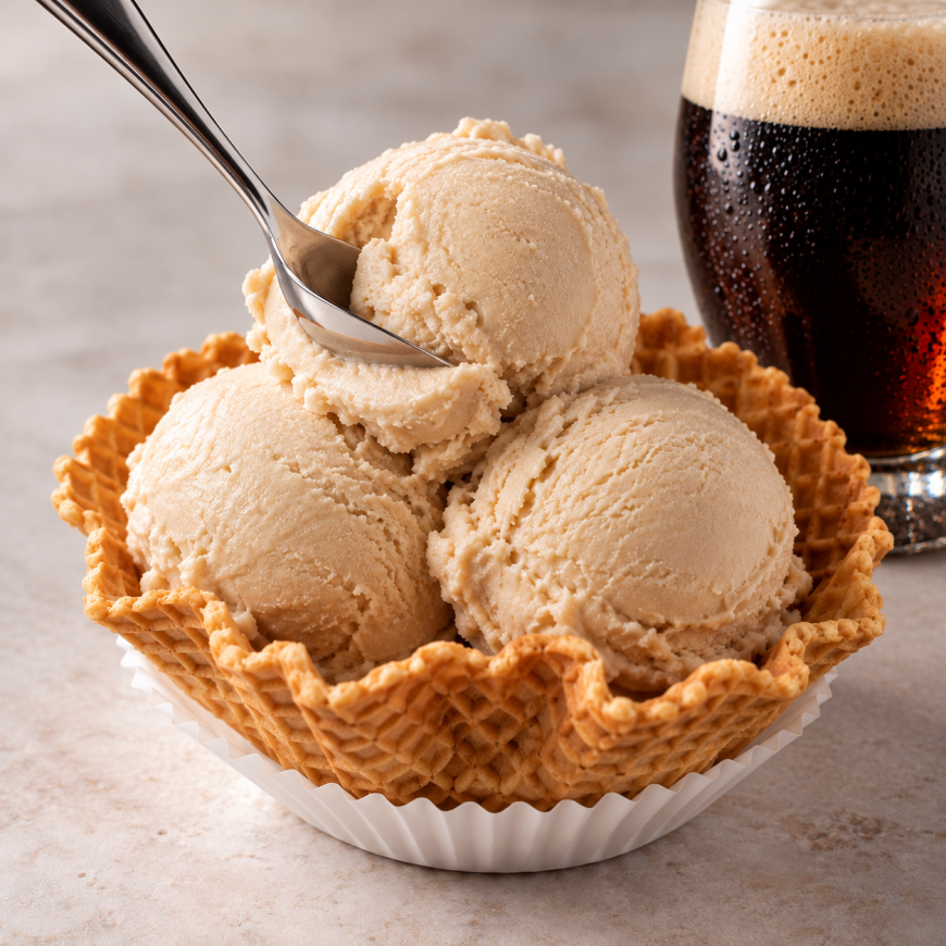 Helado artesano de Cerveza Negra