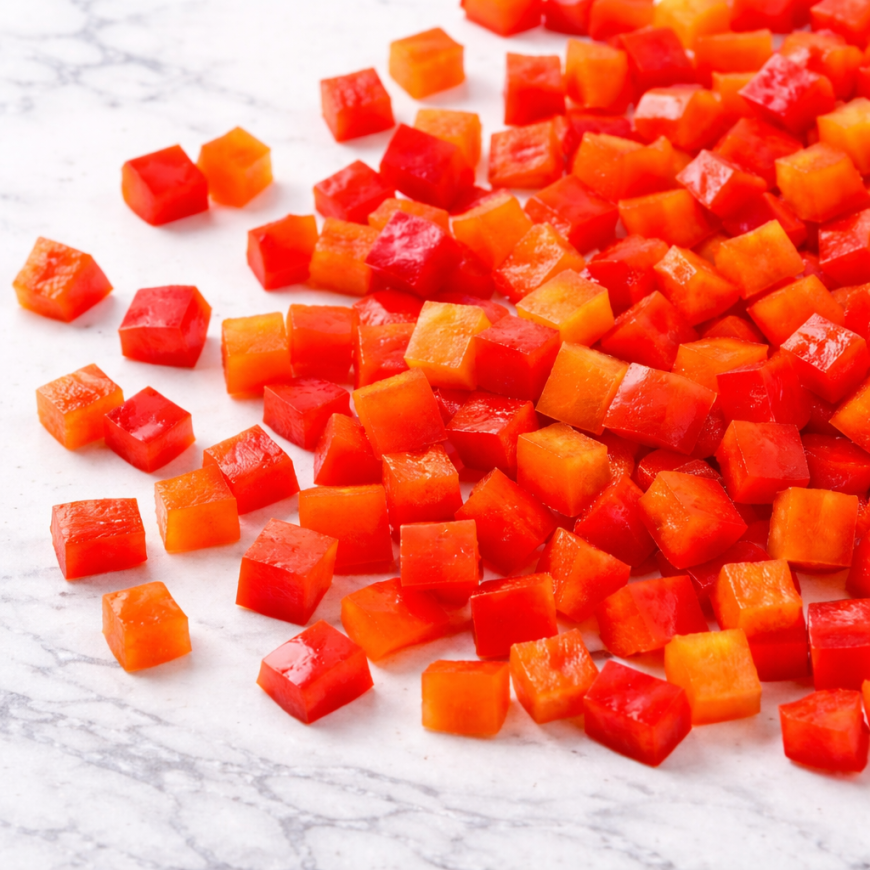 Peperone rosso a dadini 6x6mm