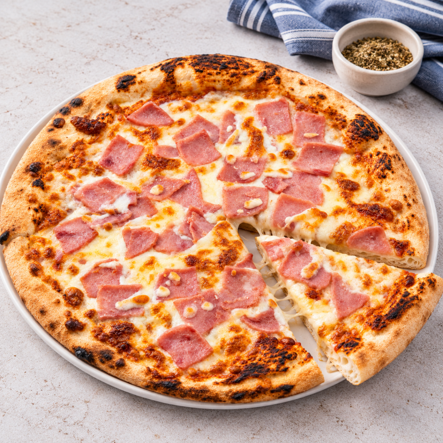 Pizza Napolitana Jamón York 28 cm