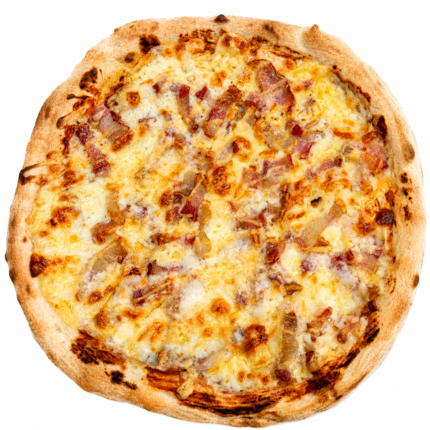 Pizza Napoletana con Pancetta di Maiale e Formaggio Gouda 28 cm