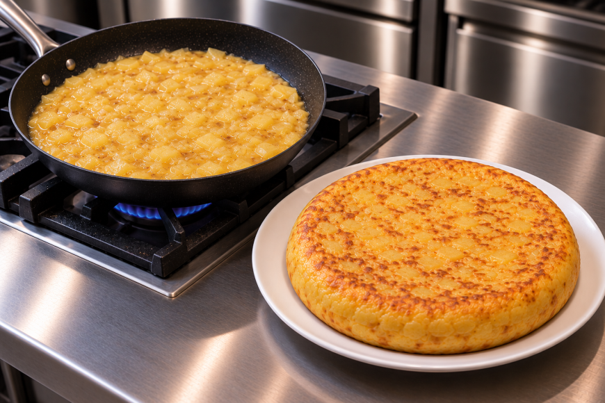 Mistura para tortilha (batata, ovo e cebola)