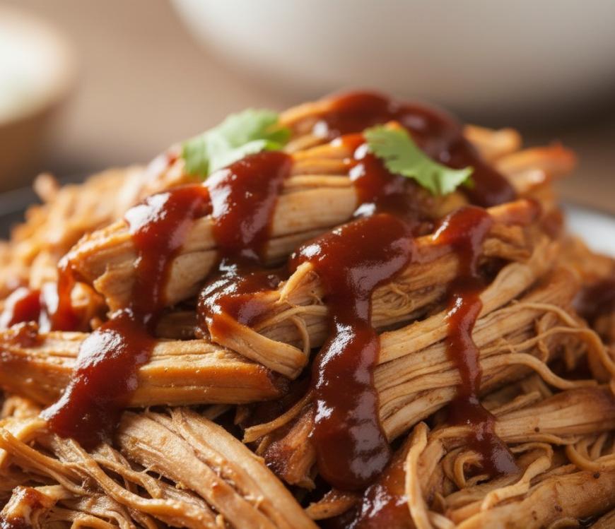 Pollo tirato in salsa BBQ - Pollo deshilachado en Barbacoa