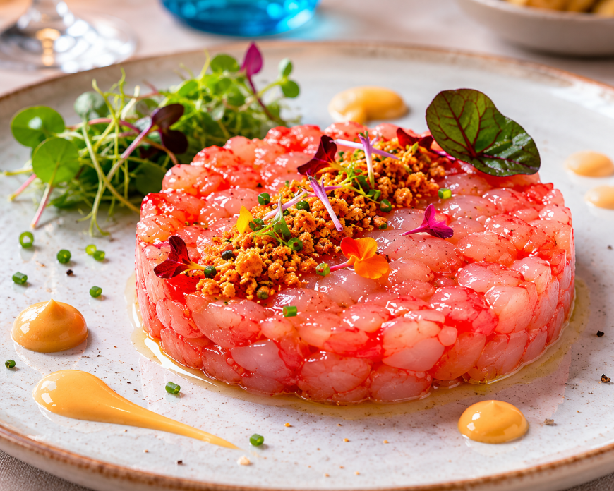 Tartare di gamberetti rossi