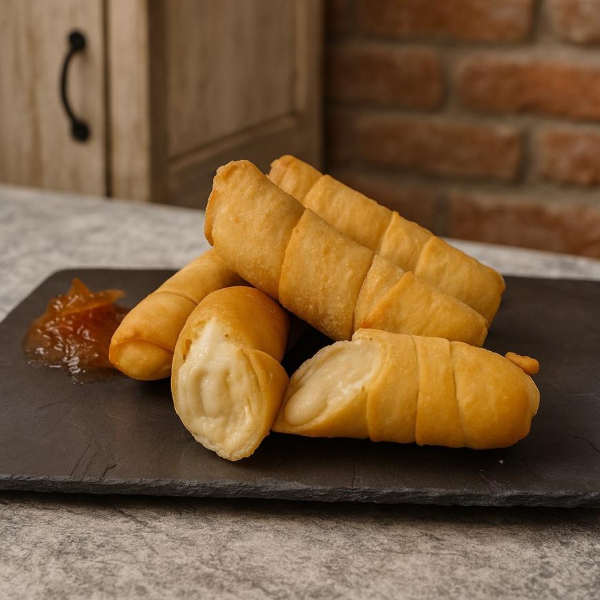 Tequeños ripieni di formaggio blu e cipolla caramellata 40 g