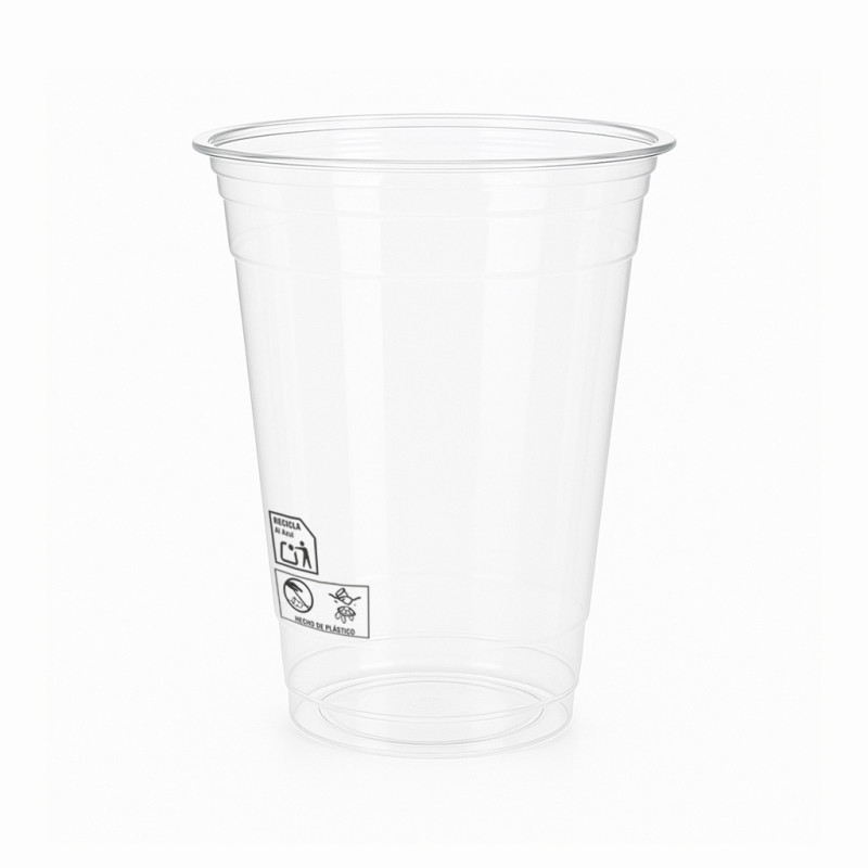 Vasos PET transparente y reciclable, M|11cm|355ml|9,5Ø