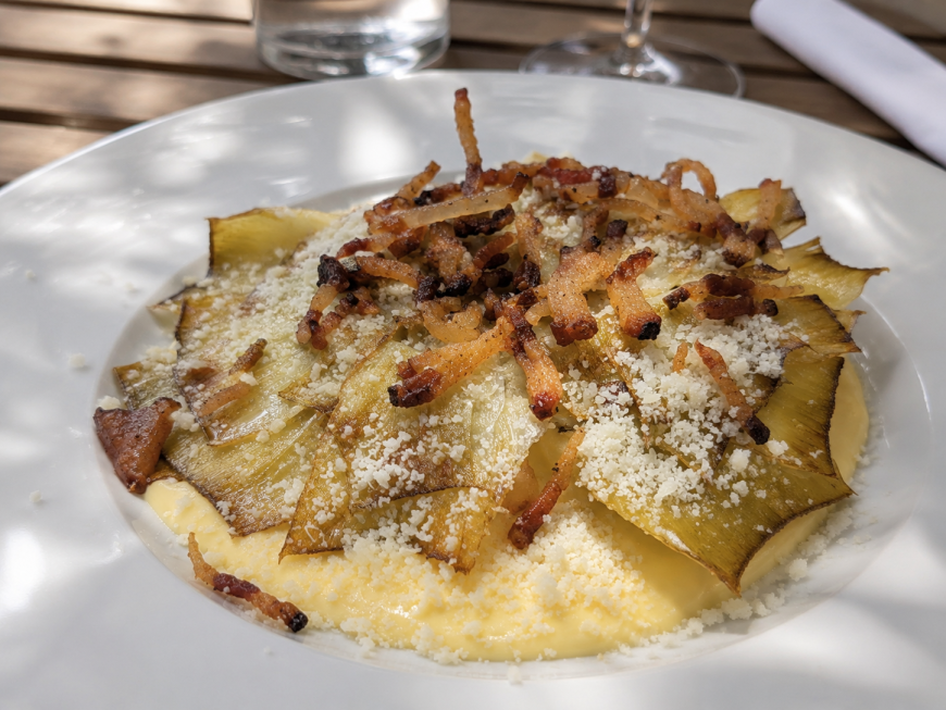 Crispy Artichoke with Guanciale and Hollandaise Sauce